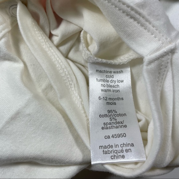 NWT Indigo Baby “loved” ❤️screen print on white onesie Size 6-12M - Picture 5 of 6